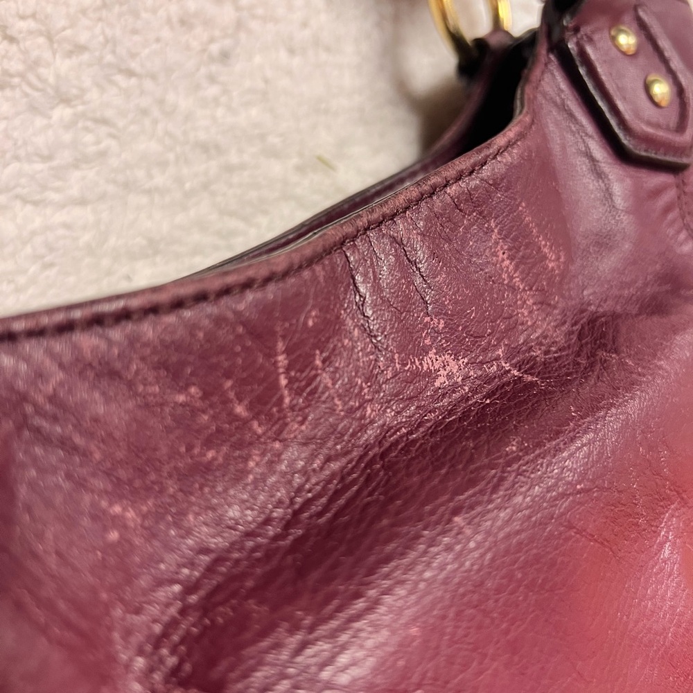 Coach Dark Red Leather Shoulder Bag - Picture 5 of 12